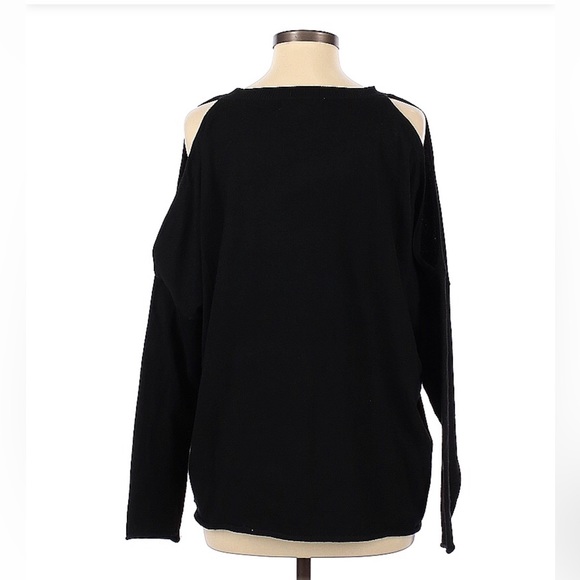 John + Jenn Soft Rolled Hem Cold-Shoulder Sweater M - Picture 2 of 8